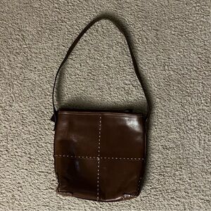 Ellepi Women’s Shoulder Bag Purse Brown Leather Handmade in Italy Vintage